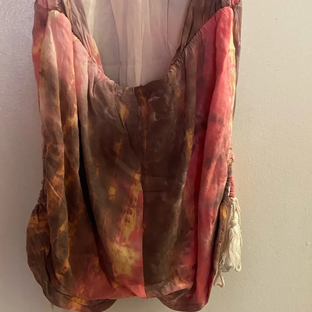 Nectar clothing Brown & Pink Tie Dye Romper M Medium Bust 34” 36” Viscose - Image 6