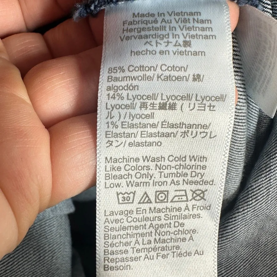 Madewell Denim Pinafore Dress Skort Navy Square Neck Spaghetti Strap Size 14 NWT - Image 8