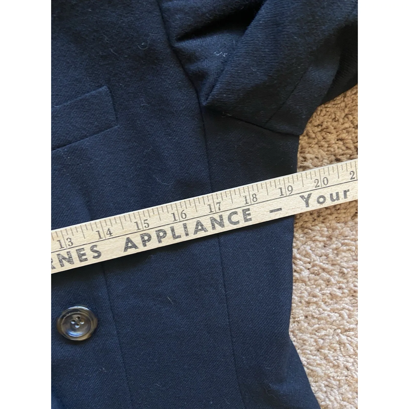 Vintage‎ VTG Oleg Cassini Black 100% Wool Peacoat Pea Coat Womens 10 4611-1 FLAW - Image 11