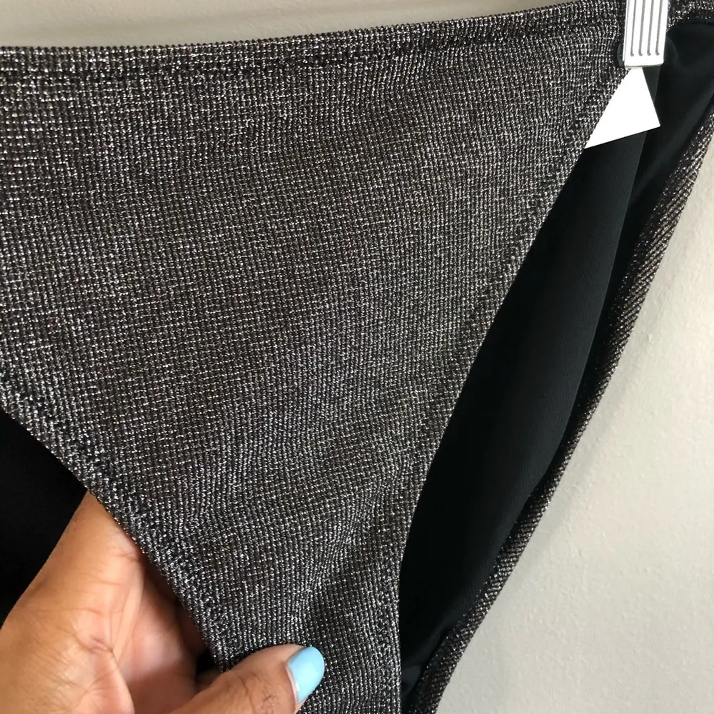TOPSHOP | Gray Metallic Tanga Bikini Bottom - Image 45