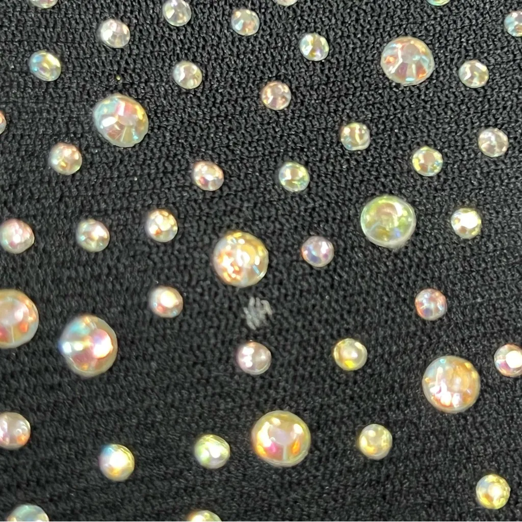 Windsor XS Black Silver Studded Long Sleeve Dress rhinestone bodycon mini - Image 15