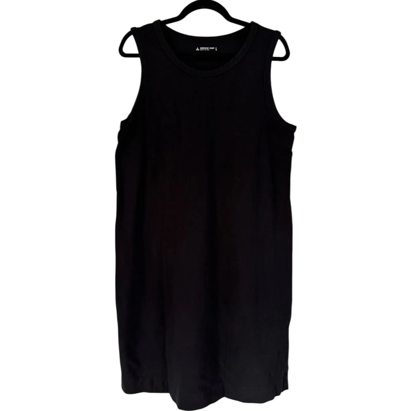 NWOT American Giant Muscle Tee Midi Midweight Cotton Dress Black Size Large - Image 2