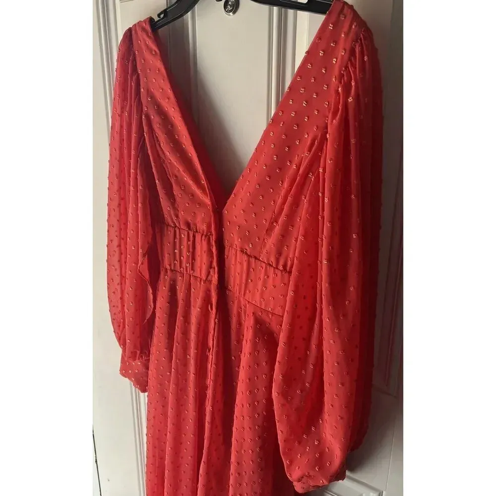 Kimberly Goldson NEW Lesli Jacquard Maxi Dress SIZE Xs WOMENS Coral Gold Pink - Image 10