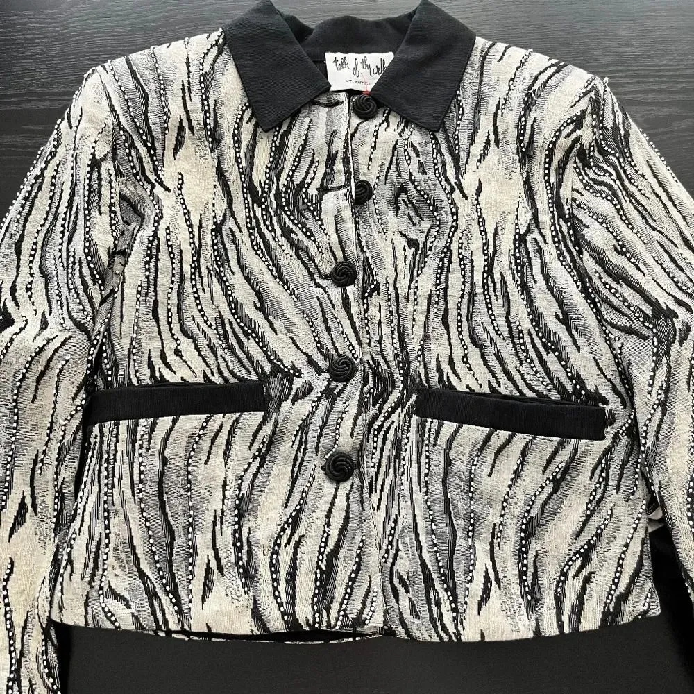 Talk of the Walk Atlantic City Vintage Beaded Zebra Jacket Size Small - Image 3