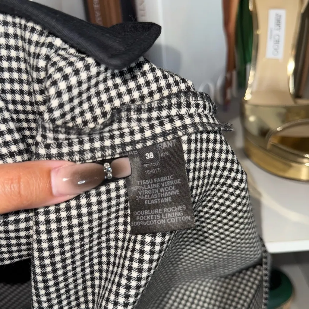 Isabel Marant Houndstooth Wool Mini Skirt With Red Zipper Trim - Image 8