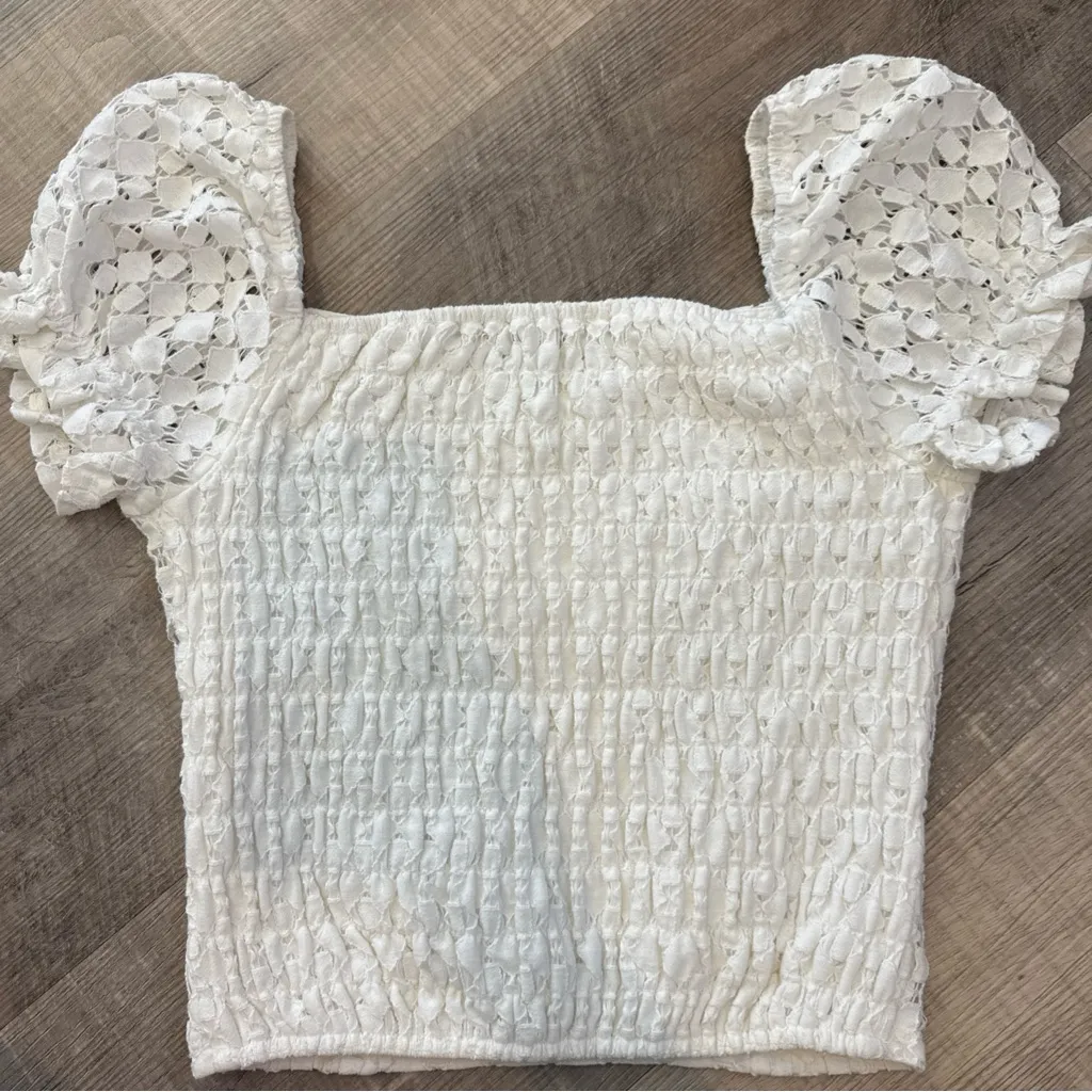 Monteau White Eyelet Blouse - Image 2