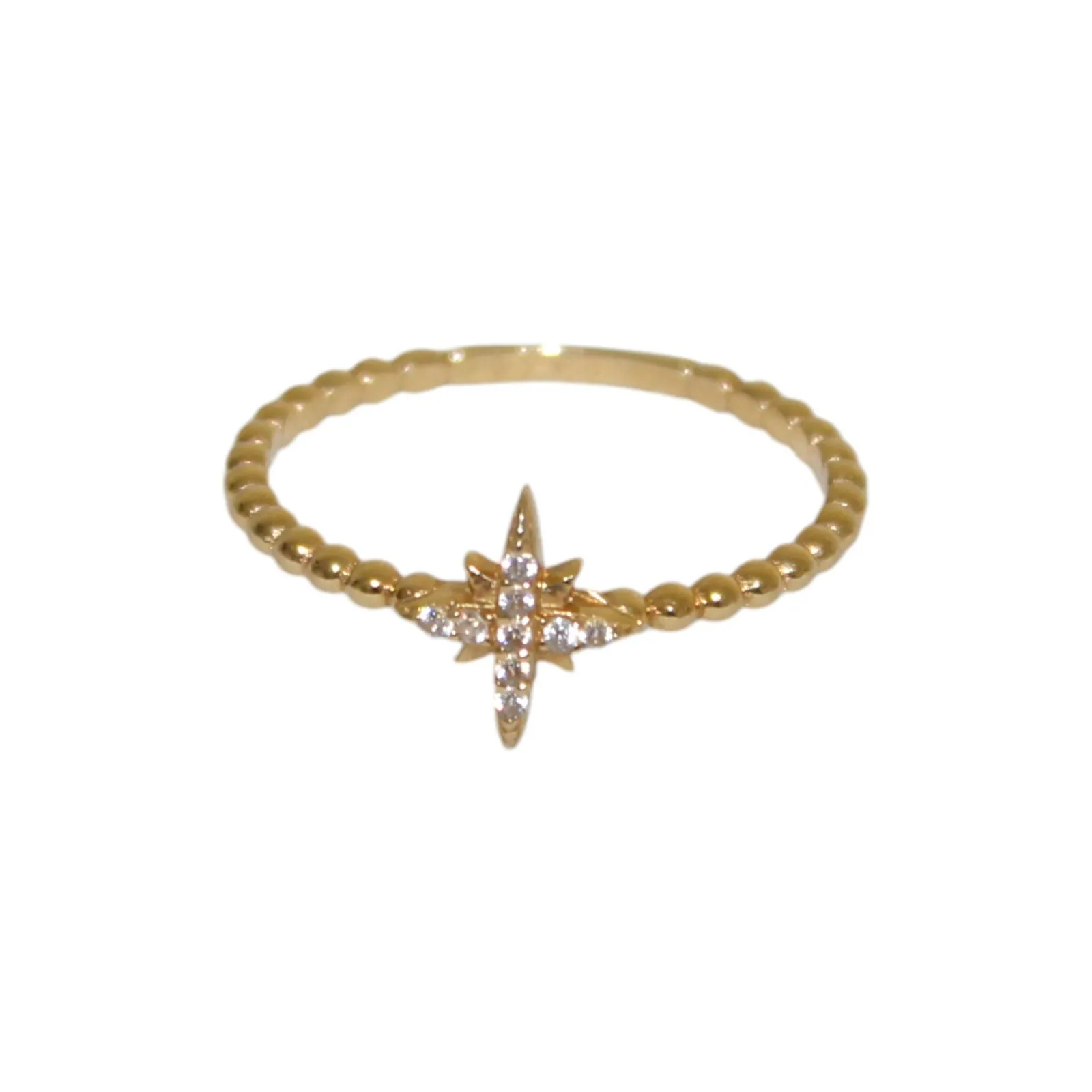 14k Solid Gold Stacking Star Ring 1.47 Grams Size 7.5 - Image 5