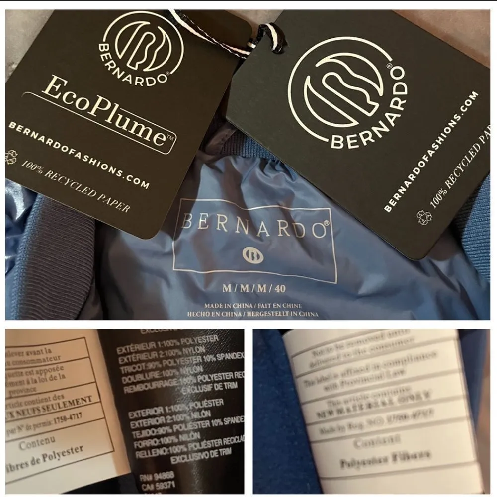 Bernardo  Ecoplume Mixed Media Vest Jacket Blue M - Image 8