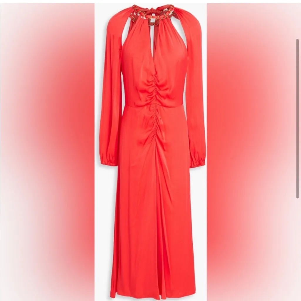 Veronica Beard Fayla Chain Link Cutout Long‎ Sleeve Midi Dress Size 0 - Image 3