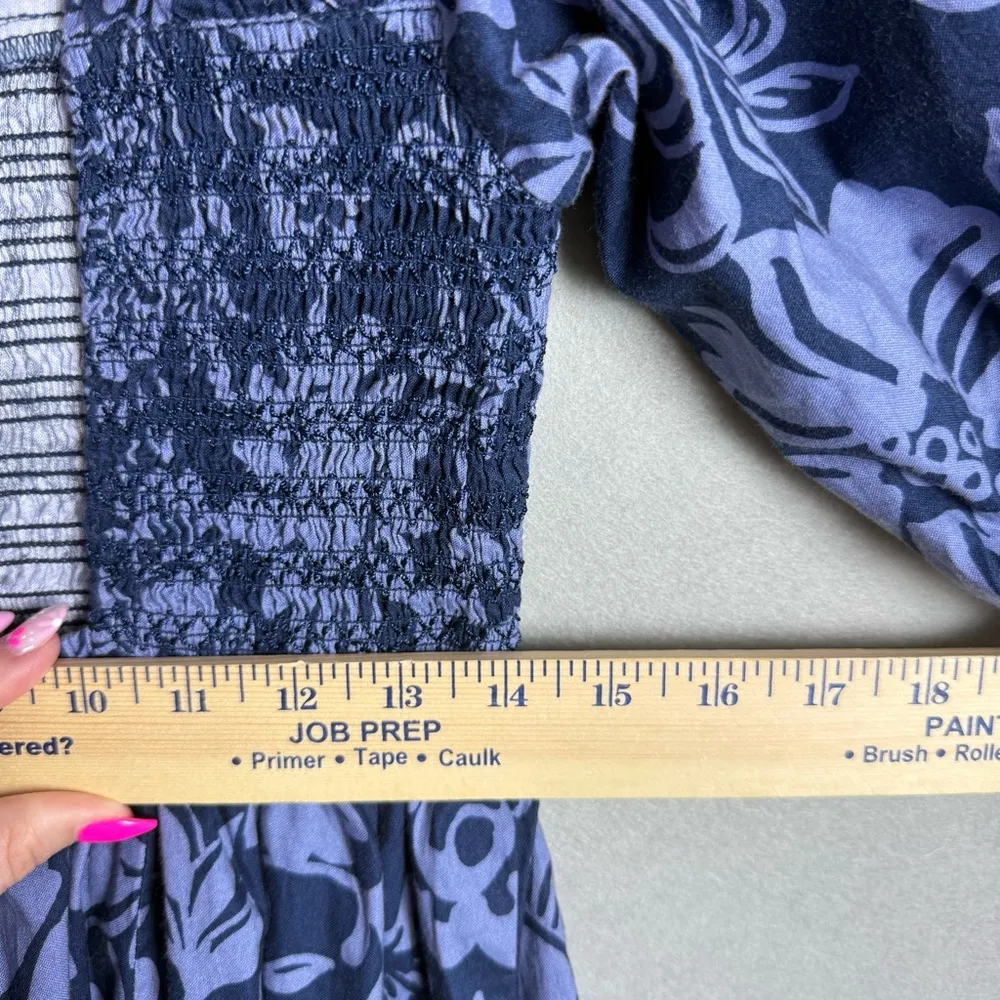 Free People Women’s Dear Delilah Mini Dress Blue Floral Vacation Size L New - Image 14