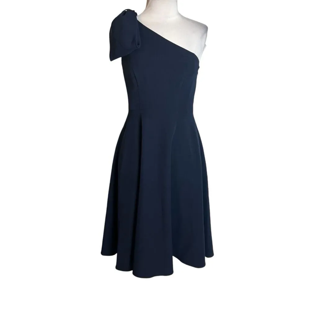 Gal Meets Glam Yvonne Navy One Shoulder
Bow Dress Sz 0 - Image 4