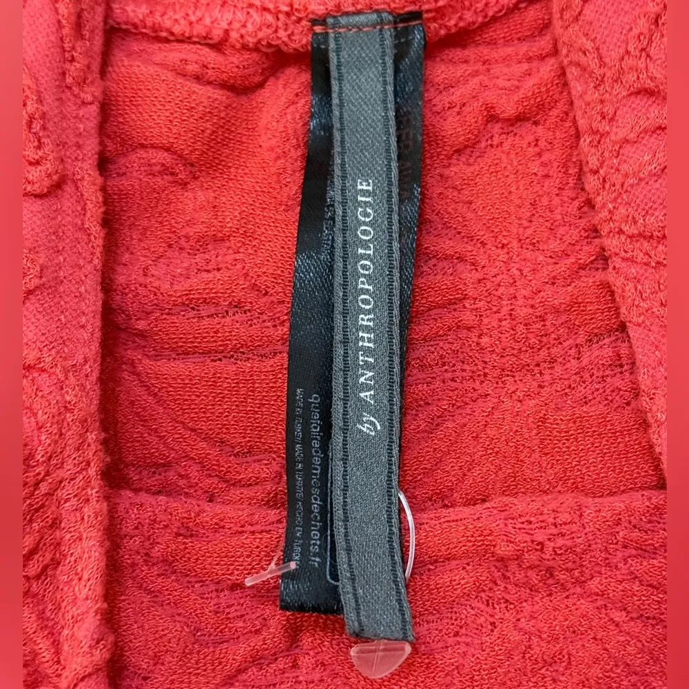 Anthropologie red pink floral embossed tank top women’s size S/M - Image 6