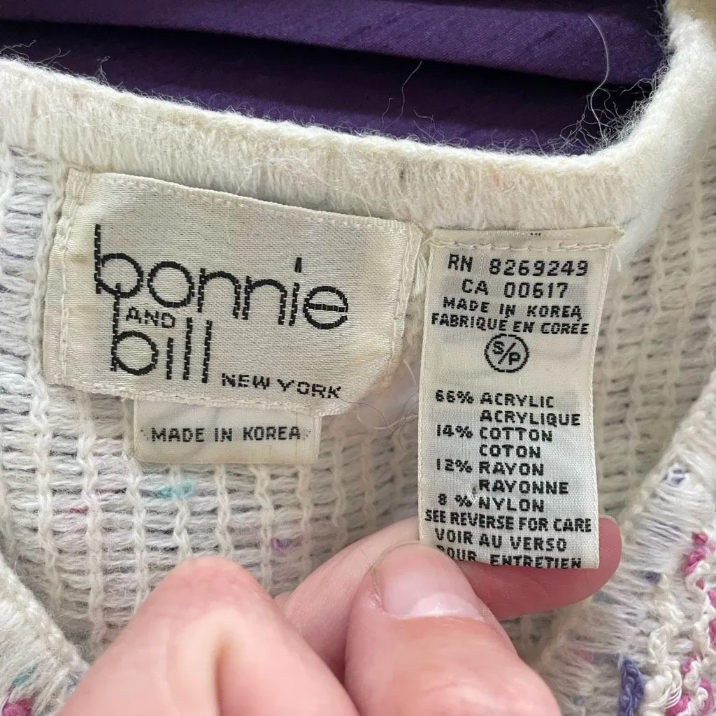 Vintage 70s Bonnie and Bill New York Sweater Short Sleeve Cropped S Blue - Image 8