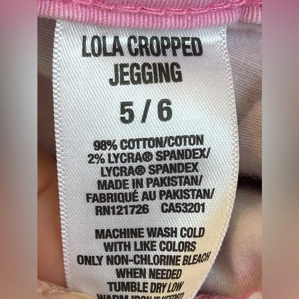 Aeropostale youthful, vibrant, pink floral cropped Lola jeggings size 5/6. Y2K - Image 4