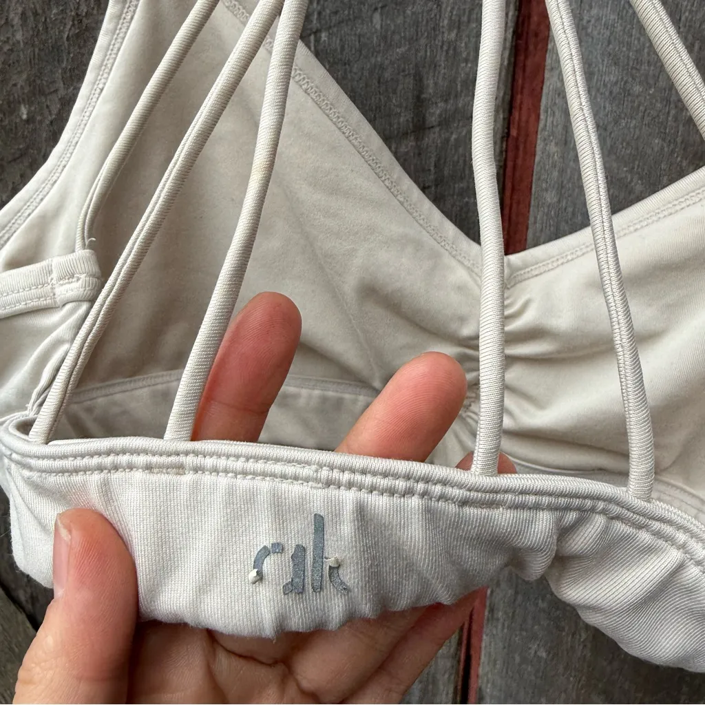 Alo Yoga Lavish Racerback Bra Ivory Bone Large - Image 3