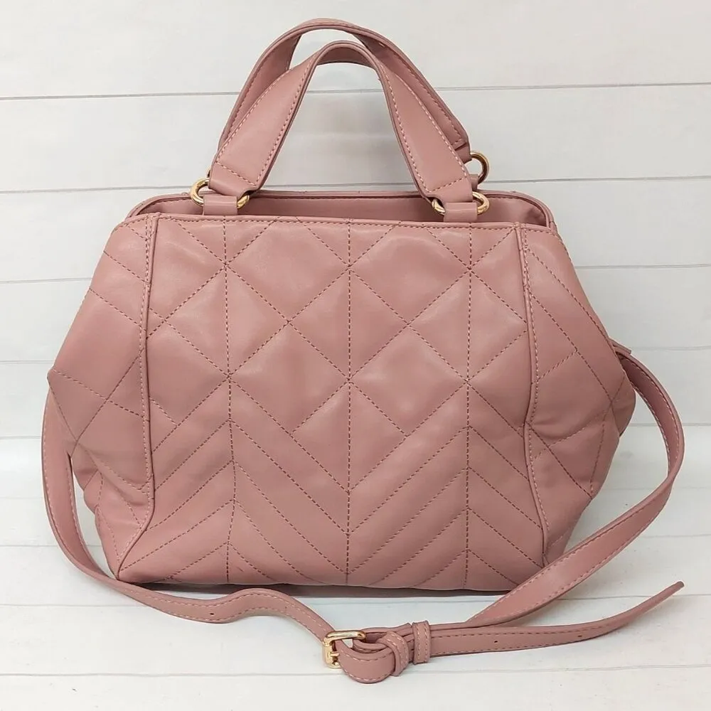 Urban Expressions Simon Satchel Vegan Leather Quilted Purse Large Dimensions: 12 - Image 5