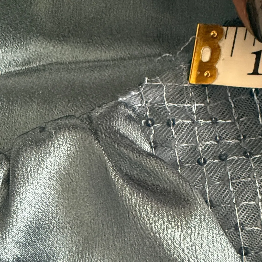 J S Collections Leila Sheer Crop Blue wide leg Jumpsuit New Size 8 - Image 4