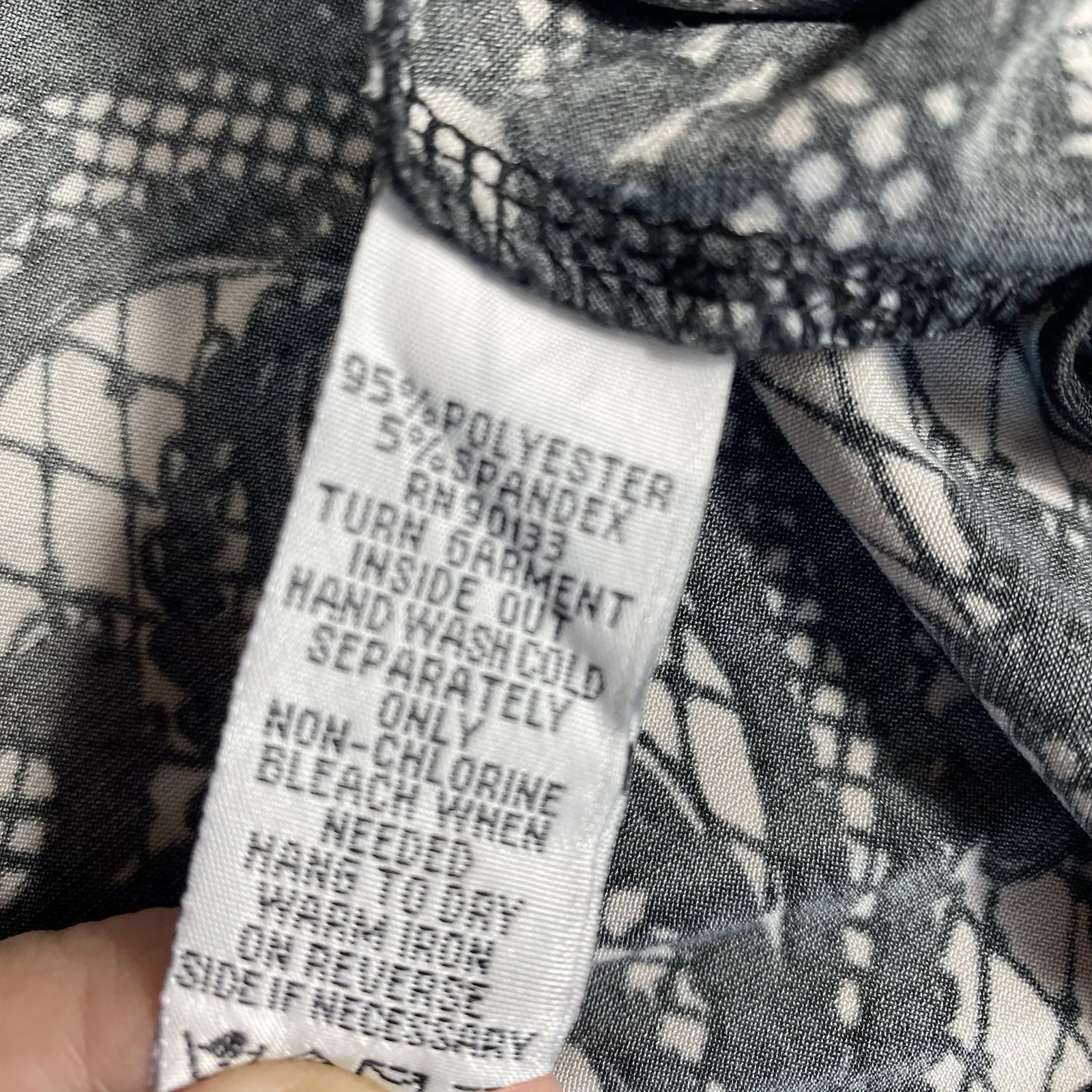 Bob Mackie 3X Women Lace Print Pullover Top 3/4 Slv Wearable Art Stretch Career - Image 10