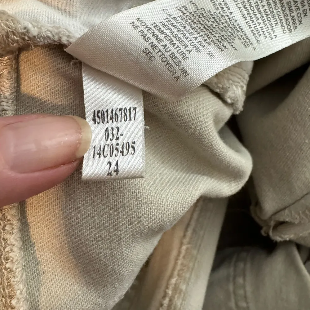 Chico's Platinum Crop Jeans Khaki 5 Pocket Notch Hem Size 2.5, 14 XL - Image 5