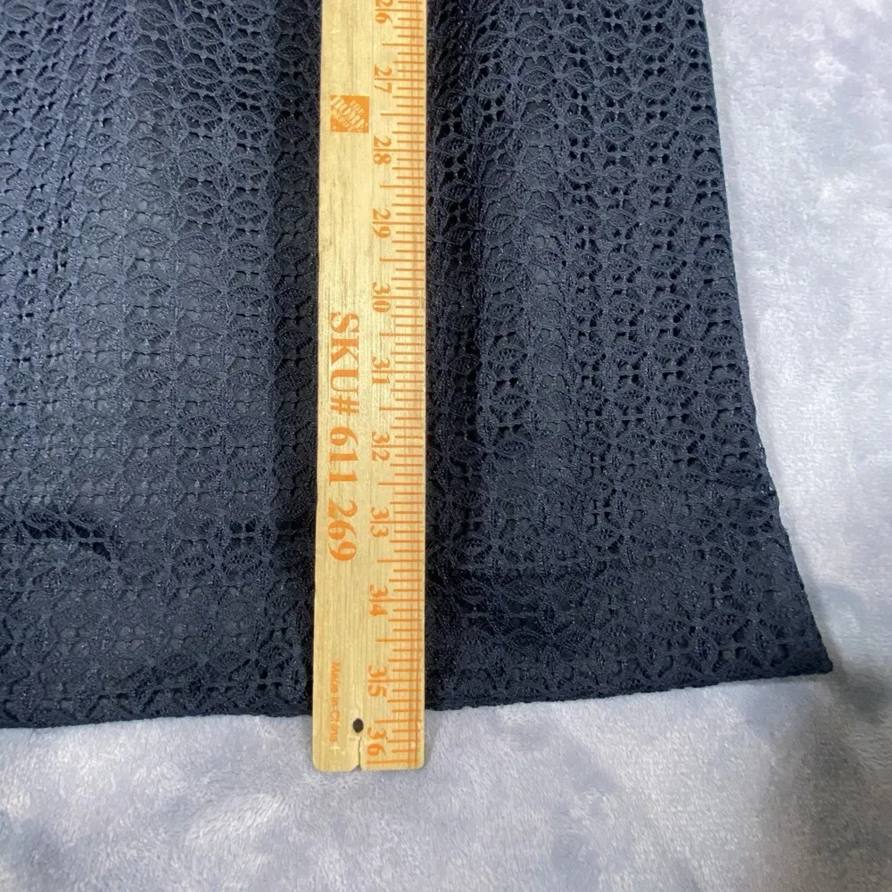 Trina Turk Dress Sz 8 Black Lace Knee Elegant Classic Cocktail Sophisticated USA - Image 9