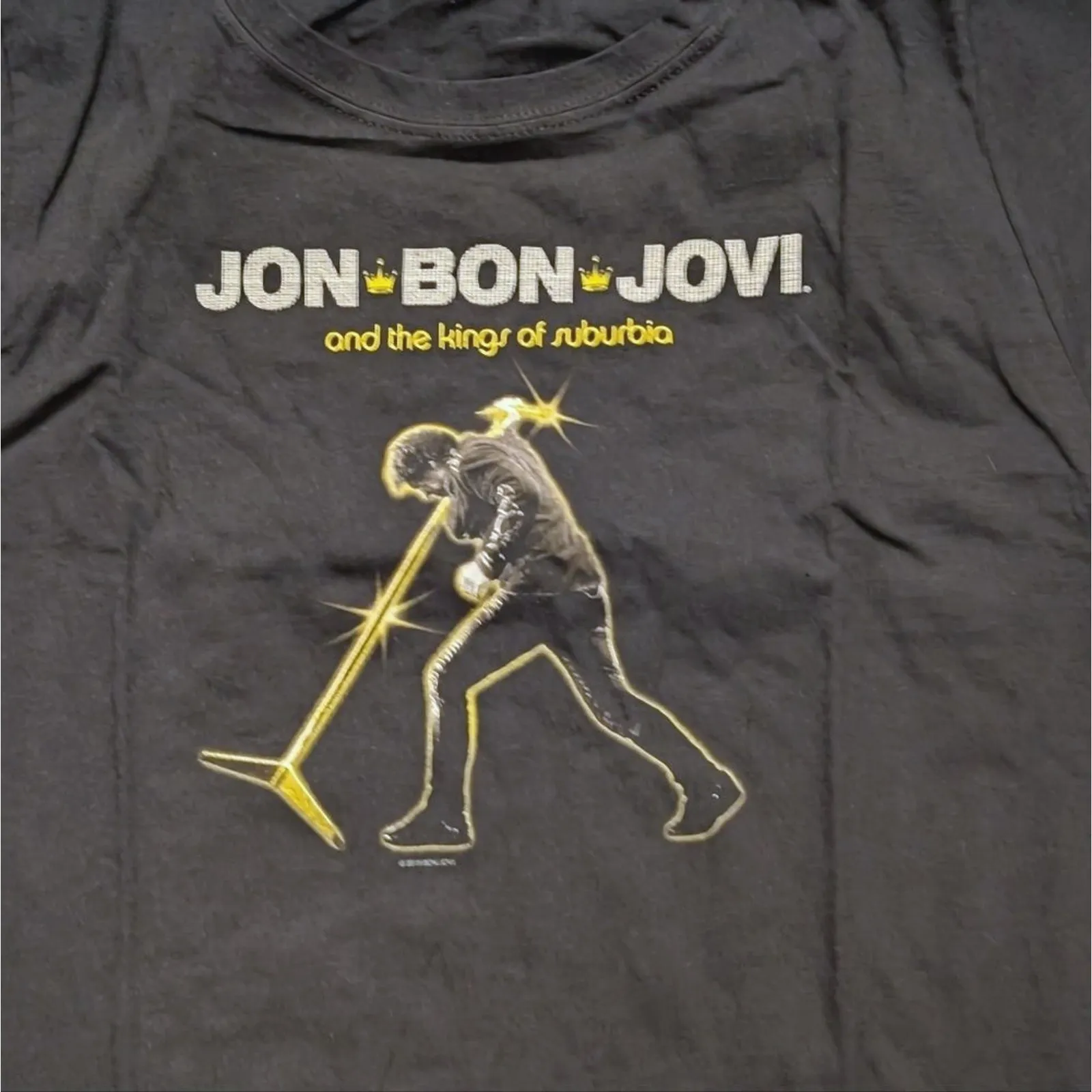 NEW Jon Bon Jovi Womens M Medium Black Vegas‎ Tour 2013 Tee Babydoll T - Image 2