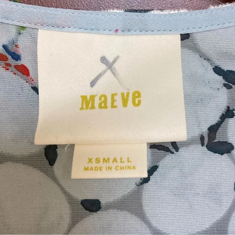 ANTHROPOLOGIE Maeve Umi Velvet Wrap Top Size Extra Small Floral - Image 6