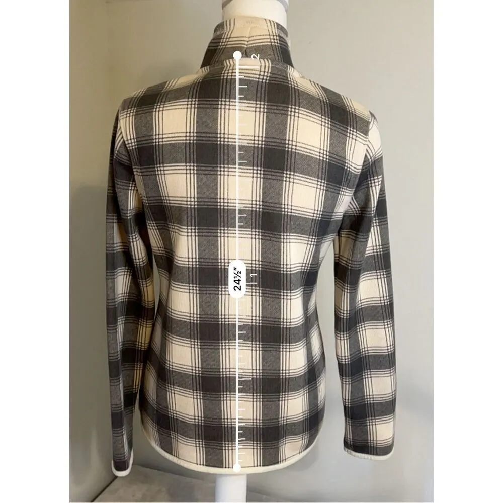 Eddie Bauer  Flannel Fleece Zip up Jacket Women’s Small - Image 5