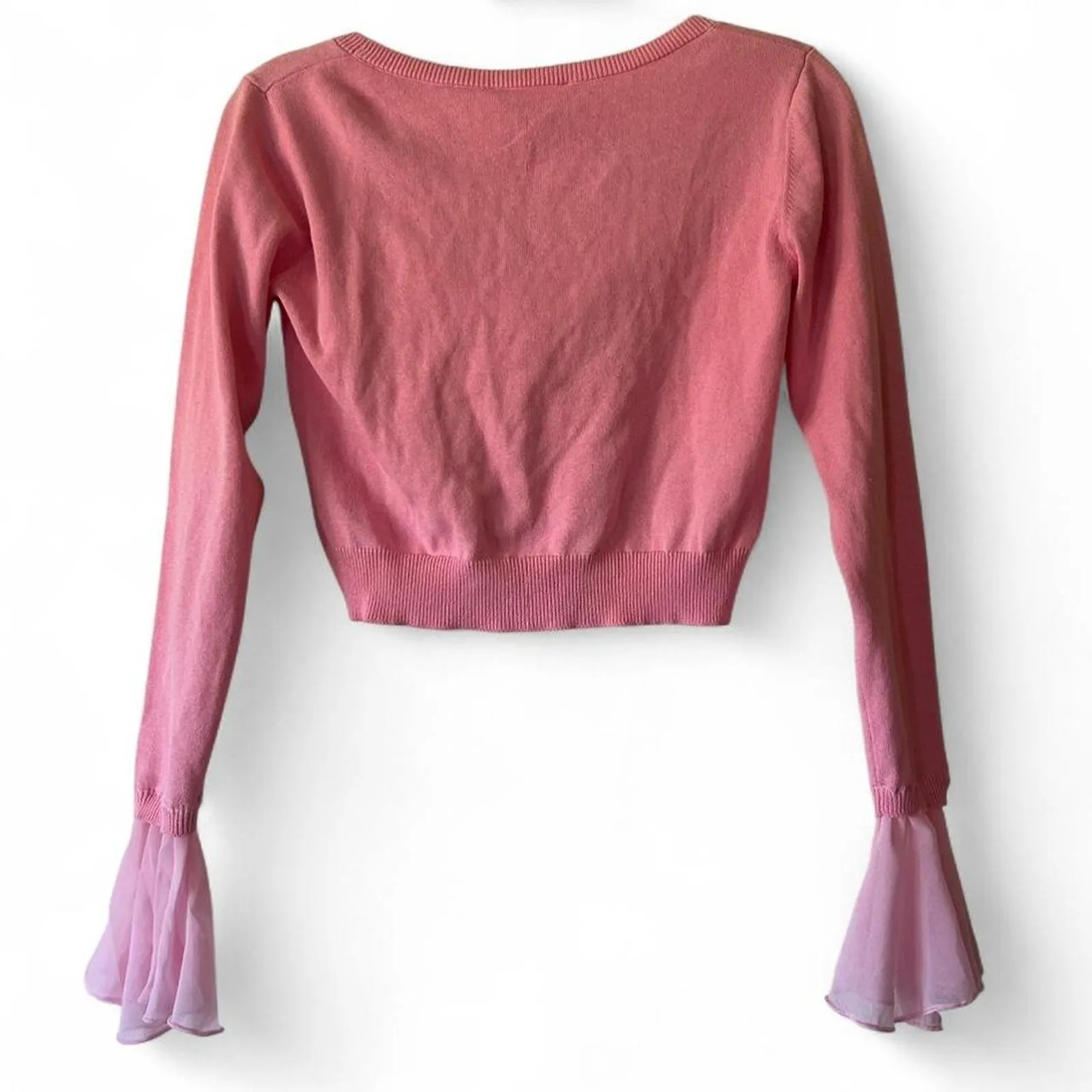 Dolls Kill Sugar Thrillz Pink No Players Here Sweater Top Milkmaid Fairycore S - Image 2