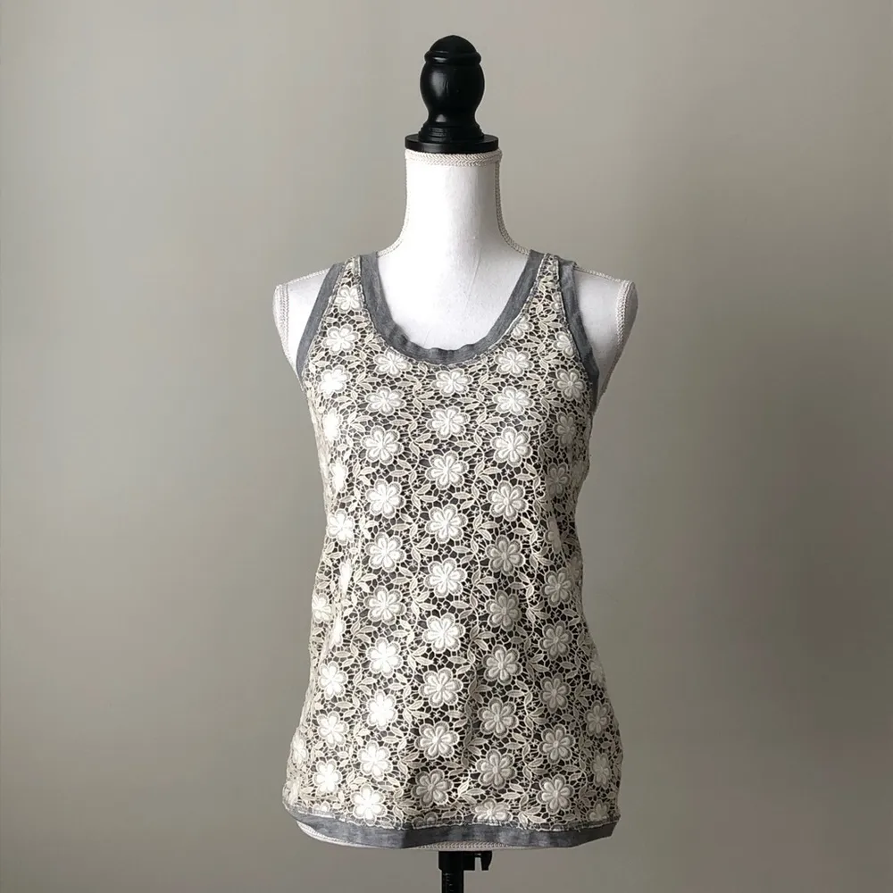 J. CREW | Floral Embroidered Lace Tank Top - Image 2