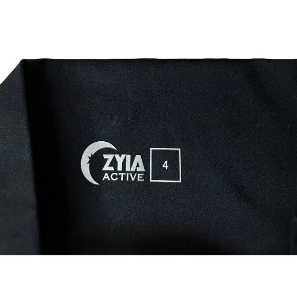 Zyia Active Black Cheetah Print High Rise Crop Womens Light n Tight Stretch Sz 4 - Image 5