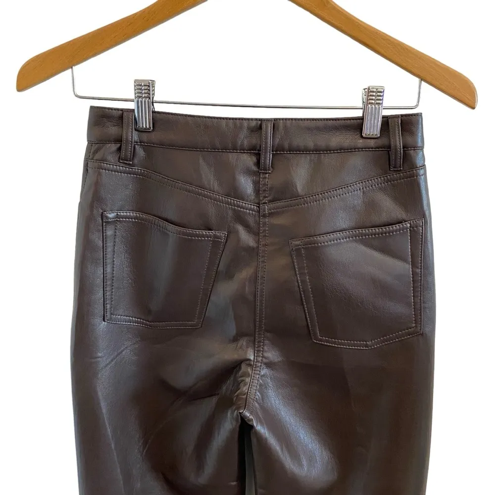 The Melina Pant Vegan Leather in Rich Mocha Brown Size US 2 - Image 8