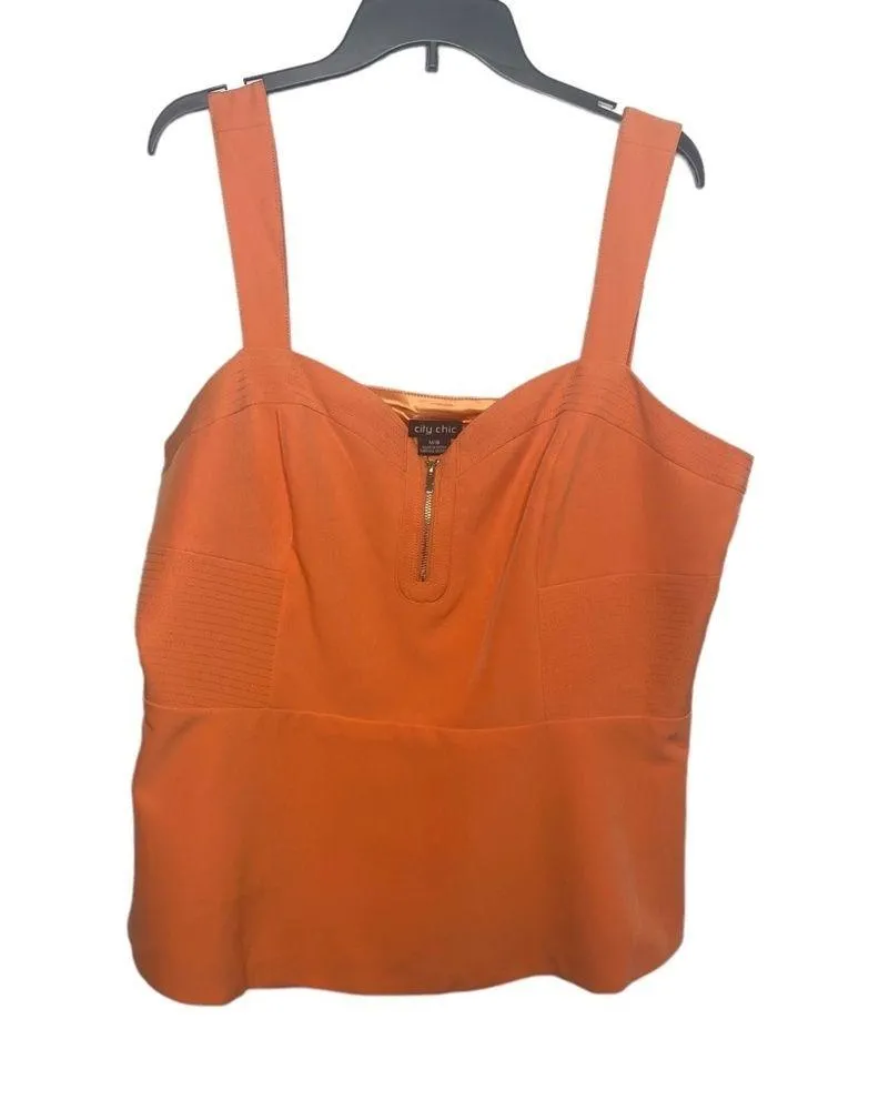 City Chic melon sleeveless peplum sassy class top size 18 medium - Image 2