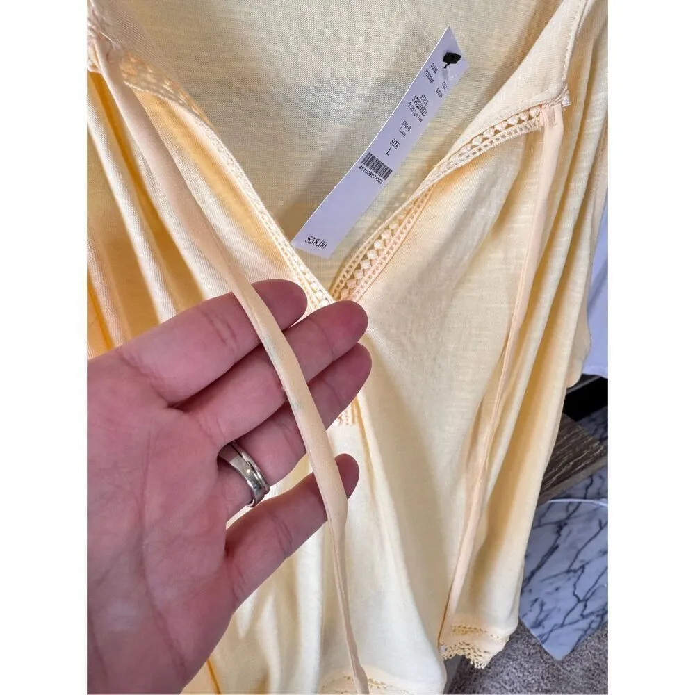 NWT White House Black Market Yellow Ruffled Hem Tank Top Size Large - Image 4