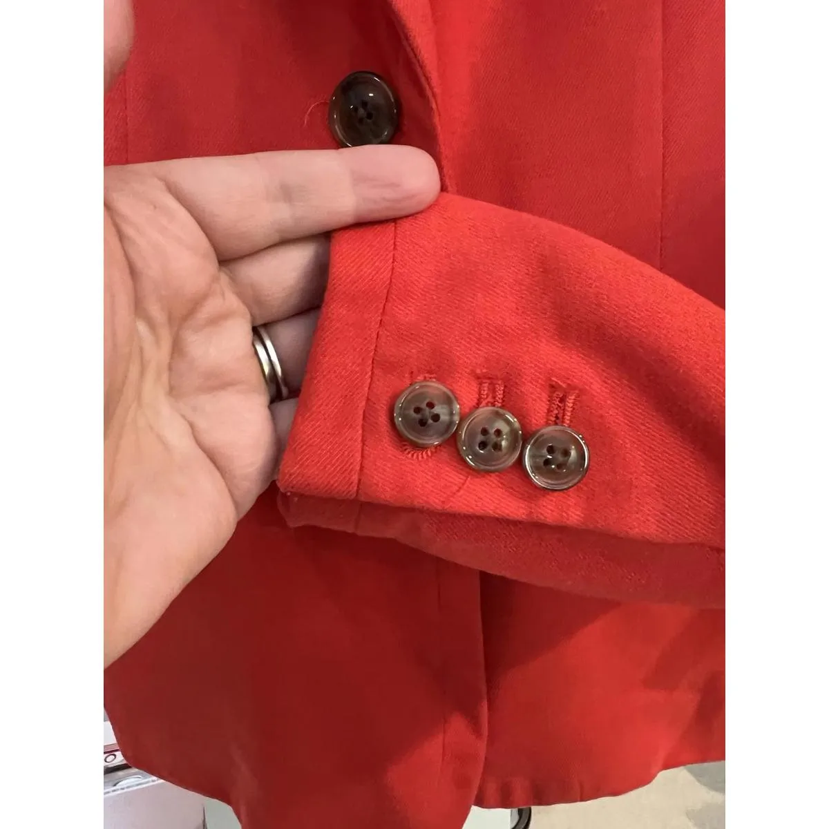 Merona orange two button tailored blazer jacket lined wool blend women 8 - Image 7