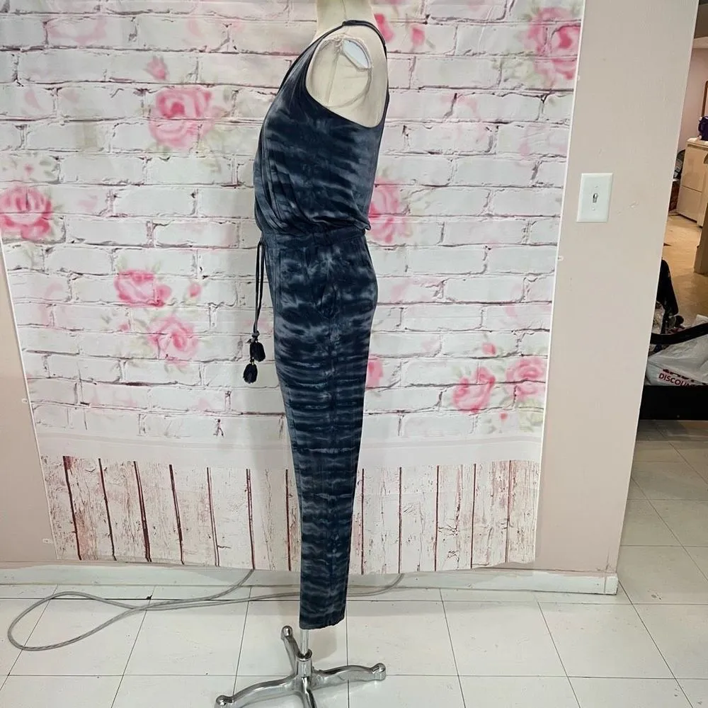 YFB Navy Tie Dye Casual Slim Fit Jumpsuit With Pockets size small - Image 8