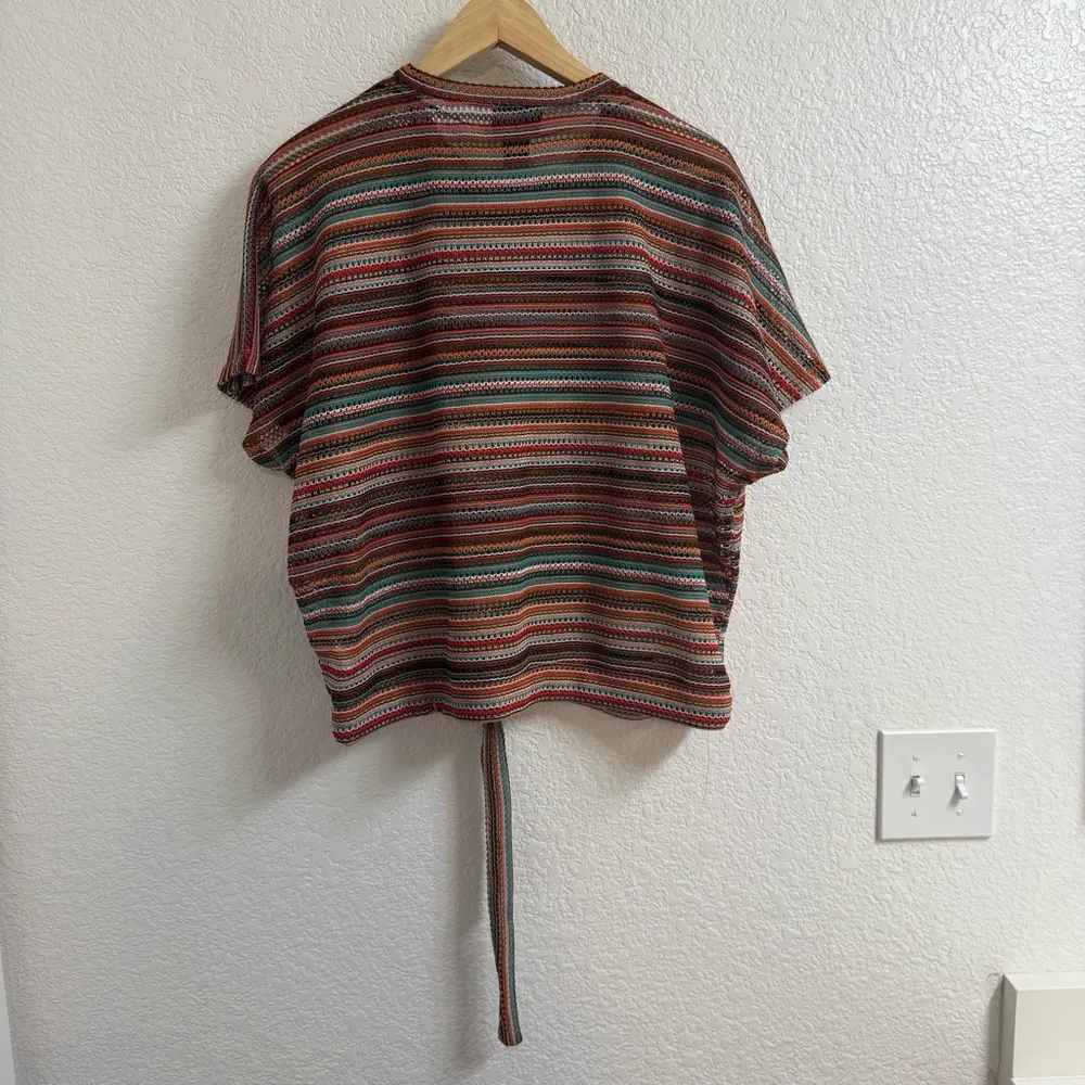 Wrangler Retro Sheer Knit Striped Top – Size M - Image 2