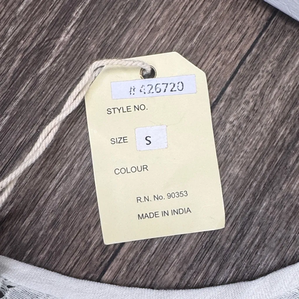 J Glee Elegant Bohemian Cream Embroidered LaceDress with Tie Women’s Small White - Image 4