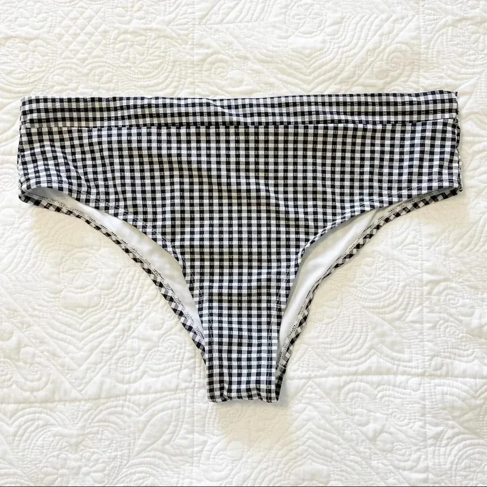 NWOT Xhilaration High-Waist Gingham Seersucker Bikini Bottoms Swimsuit Target - Image 3