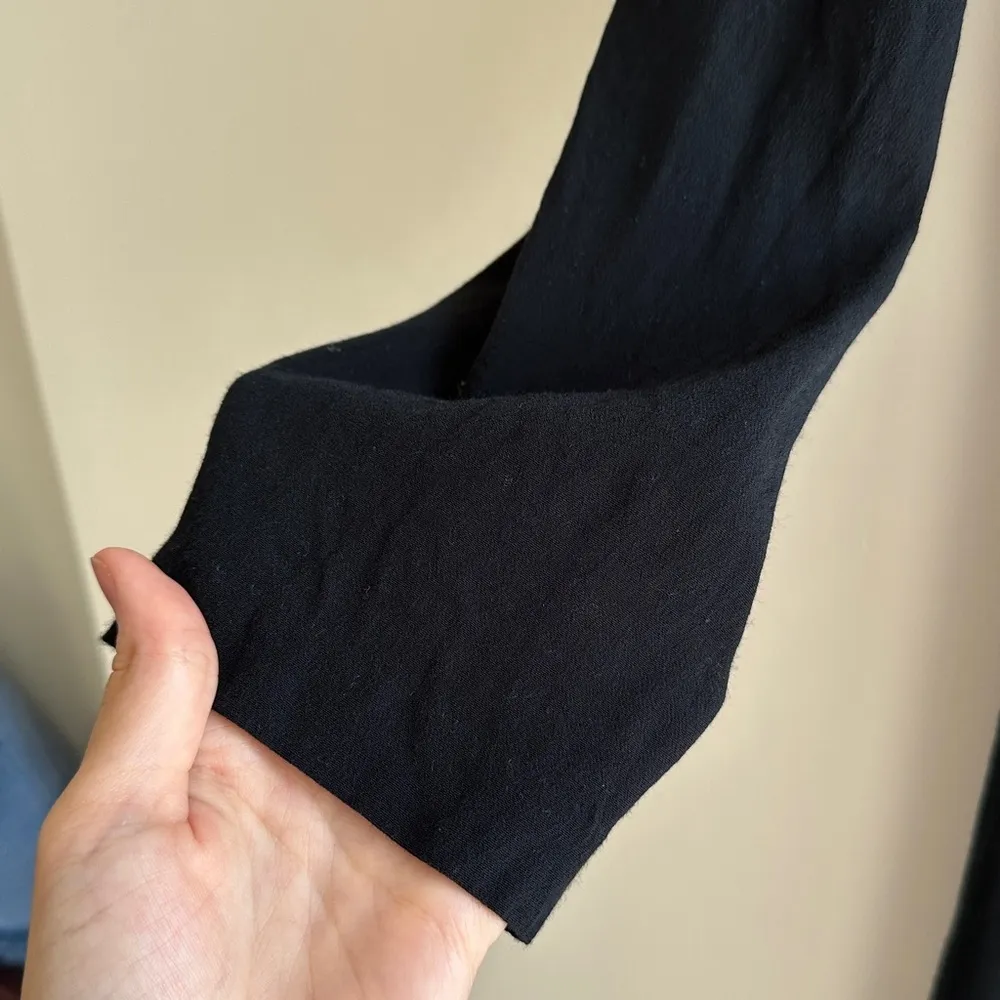 karin stevens Vintage Black Long Sleeve Dress Pearl Embroidery Accents, Size 16 - Image 5