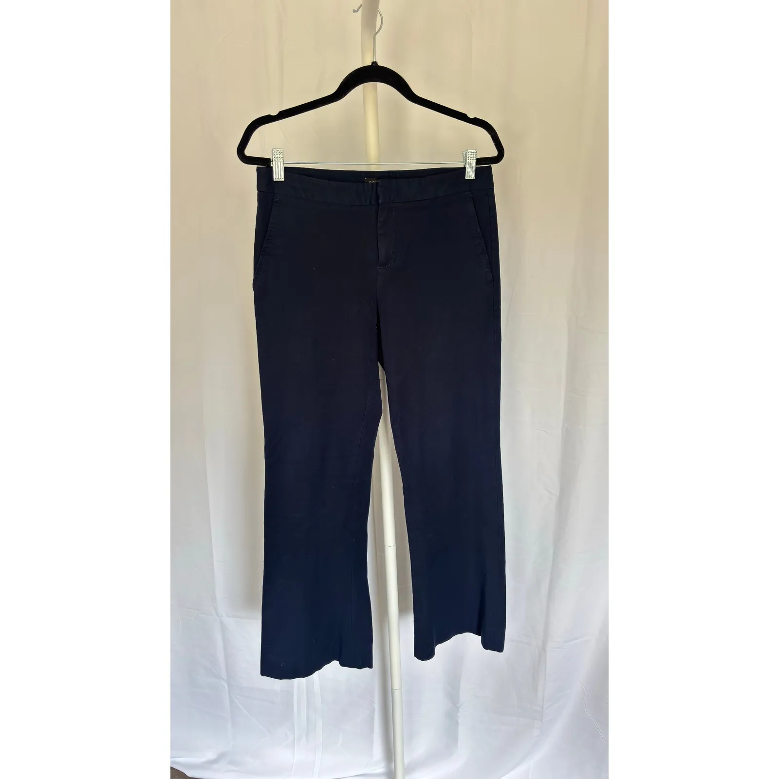 Banana Republic Navy Blue Cropped Flare Pants Women Size 6 Tailored Career - Image 2