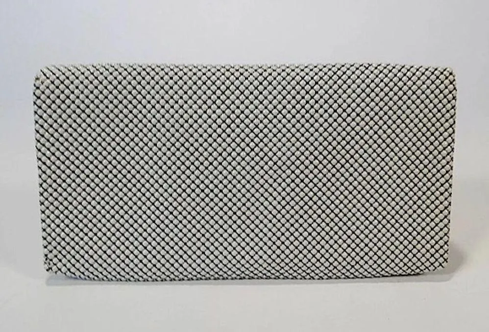 WHITING & DAVIS 1940’s Cream Metallic Mesh Clutch - Image 3