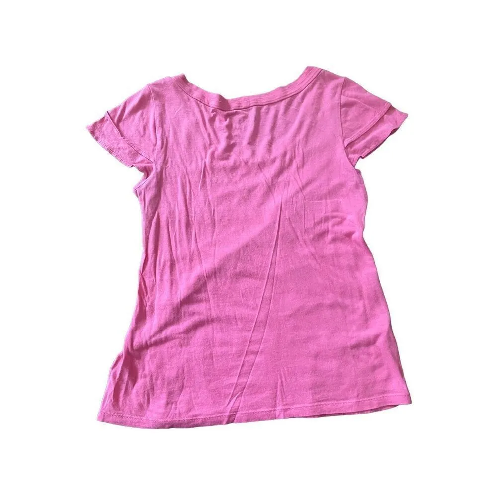 Loft bright coral pink shirt sz small - Image 2