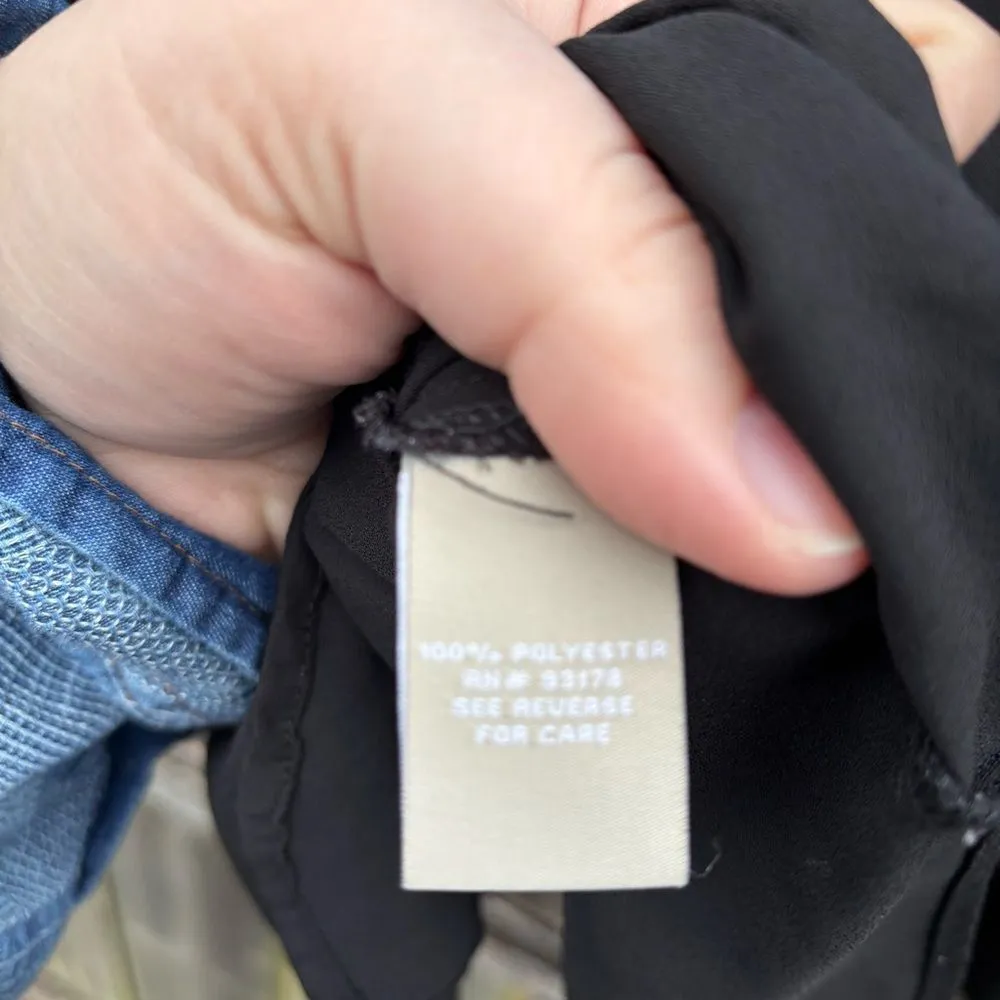 Joan Vass Black Sheer Blouse Medium - Image 3