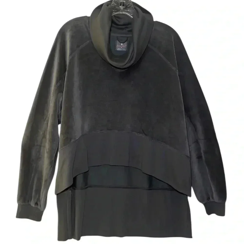 Free People FP Movement Last Chance Velour Pullover Charcoal Small NWT Gray - Image 3