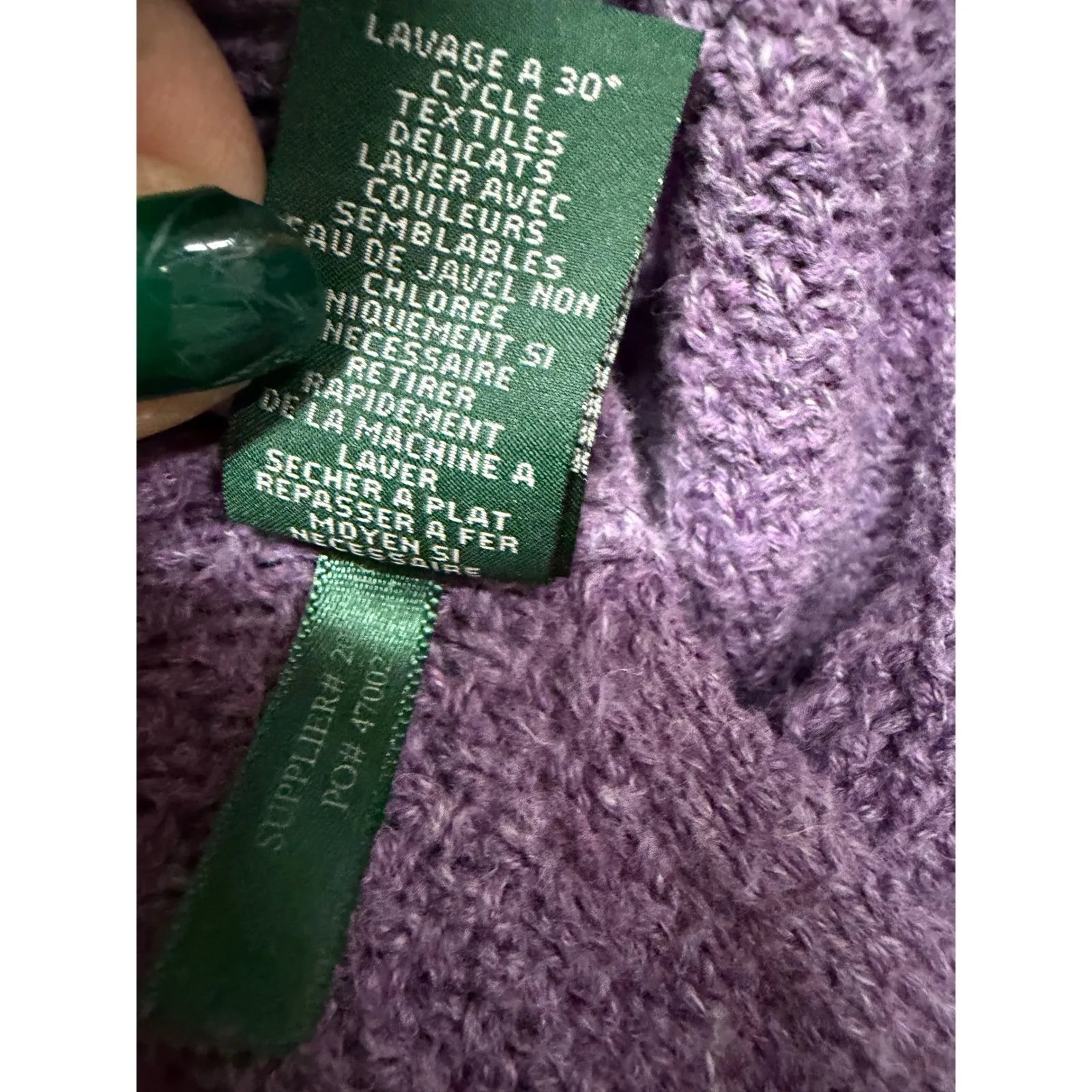 Lauren Ralph Lauren Green Label Purple Knit Sweater Size XL Cozy Winter Casual - Image 7