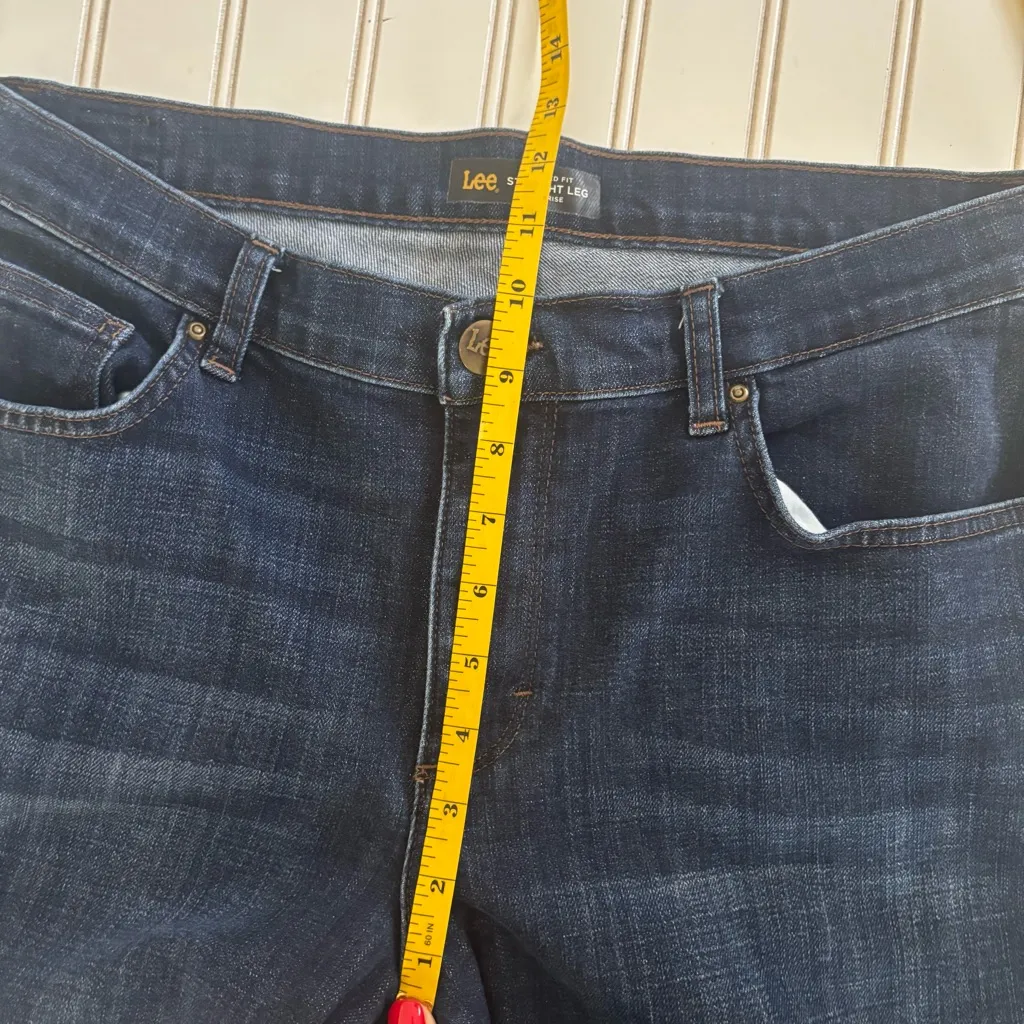 Lee 12 Long Straight Leg Jeans - Dark Blue - Image 7