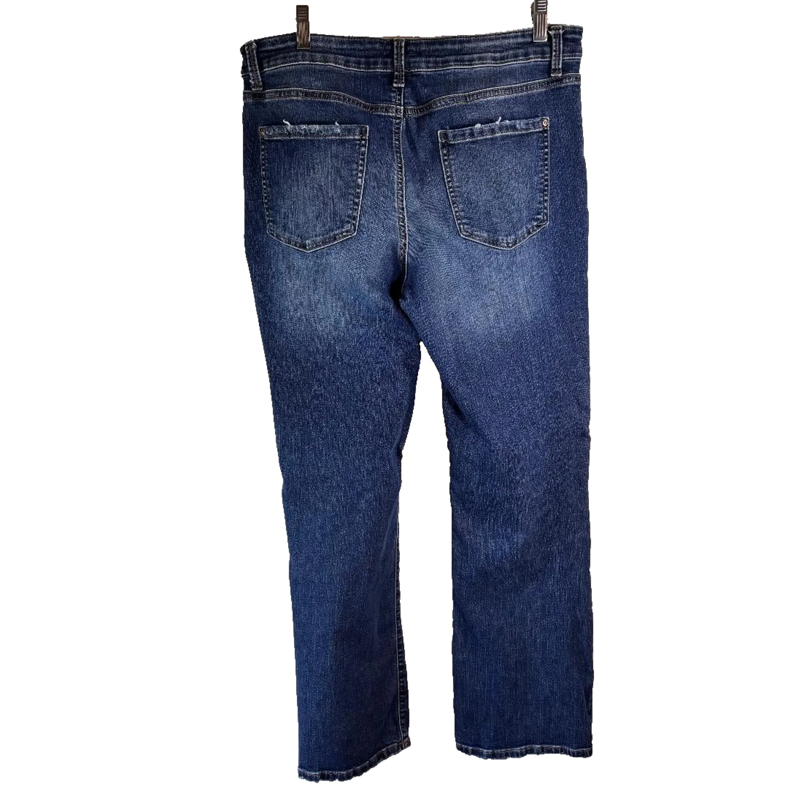 Everflex Mid rise Jeans Women's Size 16 Wide Leg Stretch Stain on leg Blue - Image 3