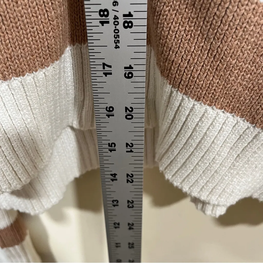 NWT OFFLINE By Aerie Full Zip Sweater stripped size XL Beach Dune women’s - Image 5