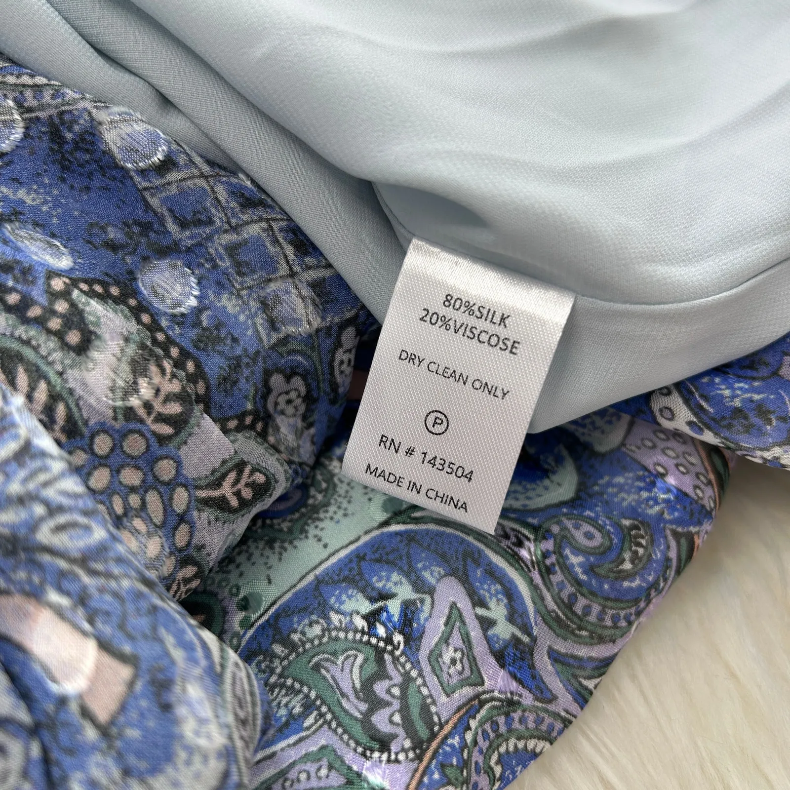 MARIE OLIVER Silk Mini Dress Size Large Paisley Ruffle Boho Chic Coastal Cowgirl - Image 13