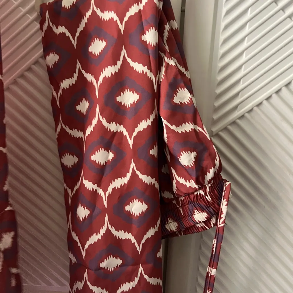 Stylish Women's Patterned Pants Brown Size M - Image 2